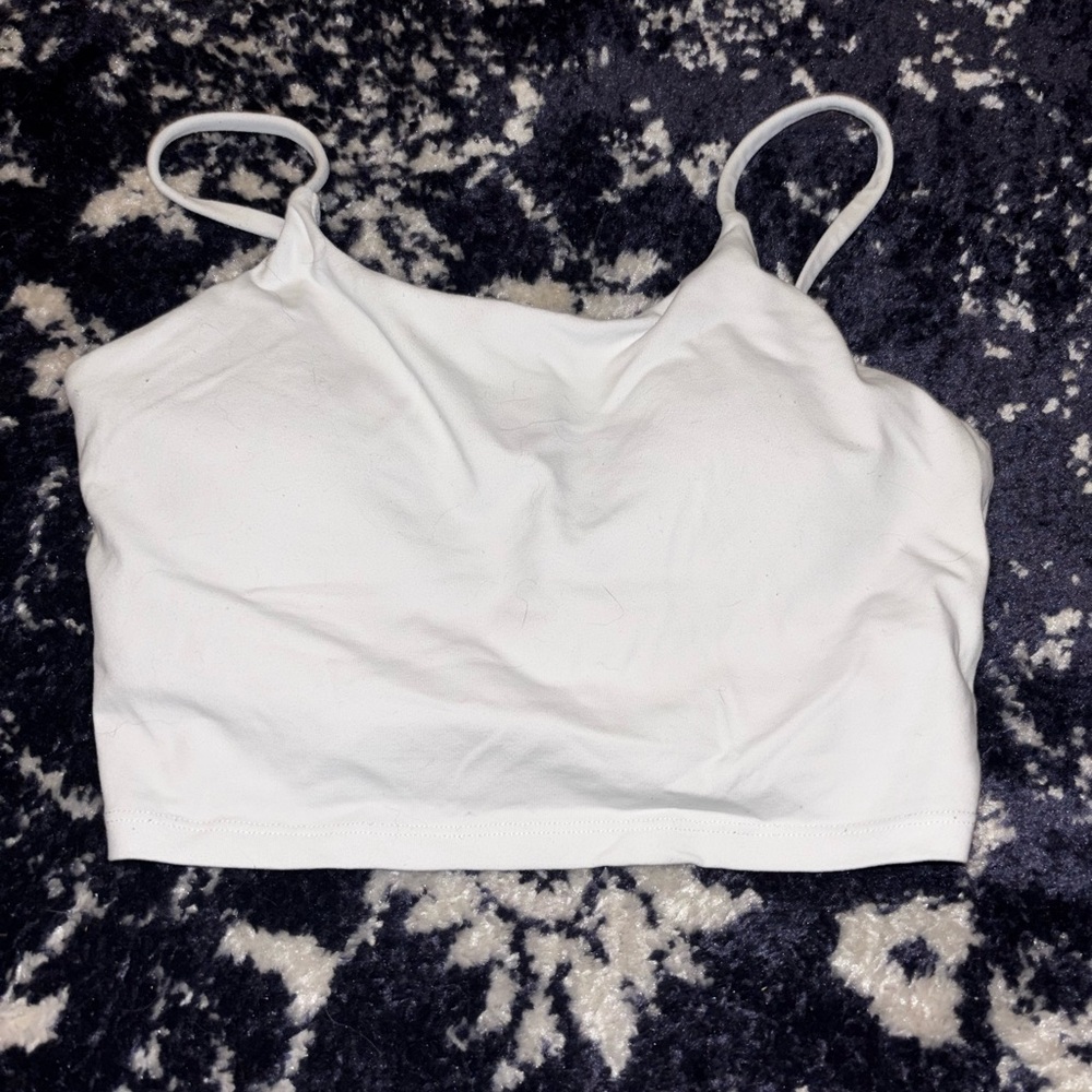 Women’s White Athletic Crop Top / Workout Tank